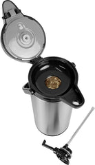 Saro Thermo Kaffeemaschine mit Korbfilter und Thermoskanne Industriekaffeemaschine mit Pumpkanne (2,2 Liter, ca. 10 Tassen Kaffee, Brüh- & Warmhaltefunktion), silber