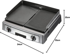 Cuisinart Hot Plate Entertaining Grill & Griddle | XL Elektrischer Plancha Grill, Teppanyaki Grillplatte für zu Hause | Antihaftbeschichtete abnehmbare Platte, 2-Zonen-Temperaturregelung bis zu 260°C