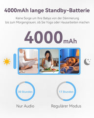 Comfyer Split-Screen Babyphone mit 2 Kameras, 7 HD 720P Video Babyphone ohne WLAN mit Halterung, IR-Nachtsicht Weitwinkelobjektiv Vox-Modus 2-Wege-Audio 960 Fuß Reichweite Videoüberwachungsgeräte