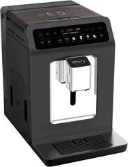 Krups Evidence One Kaffeevollautomat mit Milchschlauch, 12 Getränke, 2-Tassen-Funktion, Farbdisplay, Kaffeemaschine, TÜV-Siegel, Schwarz, EA895N10, Meteor Graphit