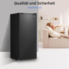 CHiQ FSD166NE4E Gefrierschrank 166 L, No Frost Technologie, Wechselbarer Türanschlag, Schwarzer Edelstahl, 144cm Höhe