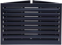 Qventi Abdeckung für Klimaanlage - Anthrazit/Grau - Aluminium - Schutzgitter - Verkleidung - Einfache Montage - Größe S - Außenmaße (LxBxH): 100 x 50 x 75 cm