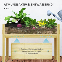 Outsunny Hochbeet mit Acrylplatten & Ablauflöchern, 110 × 50 × 80 cm