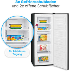 Bomann® Gefrierschrank Nofrost freistehender Tiefkühlschrank 161 L | Total No Frost - nie wieder abtauen - Schnellgefrierfunktion u. MultiAirflow-System | Türanschlag wechselbar | GS 7343 weiß
