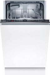 Bosch SRV2HKX41E Serie 2 Geschirrspüler Vollintegriert, 45 cm breit, Besteckkorb, Extra Trocknen auf Knopfdruck, InfoLight rot, AquaStop Schutz gegen Wasserschäden, Mehrfarbig