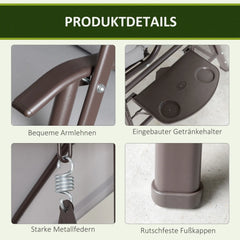 Outsunny Hollywoodschaukel 3-Sitzer mit Sonnendach und Ablagen
