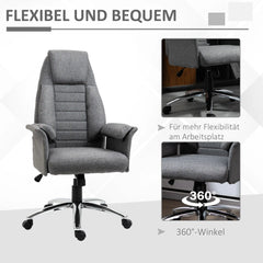 HOMCOM Bürostuhl Drehstuhl Retro Design höhenverstellbar grau