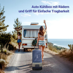 AAOBOSI Compressor Cool Box 36 L, Cool Box Car with WiFi App Control, 12/24 V and 100-240 V Electric Cool Box, up to -20 °C for Car, Truck, Boat, Motorhome, Camping, Double Zone