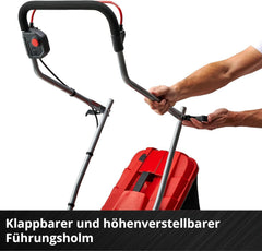 Einhell Akku-Rasenmher GE-CM 18/33 Li Kit Power X-Change (18 V, 33 cm Schnittbreite, bis 200 m, Brushless, 30L Fangkorb, 25-65 mm Schnitthhe, inkl. 4,0 Ah Akku + Ladegert)