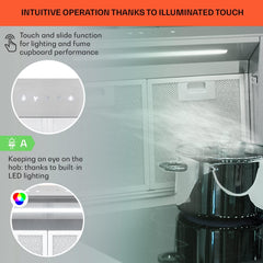 Klarstein Downdraft-Dunstabzugshaube, Versenkbare Abzugshaube, Leise Dunstabzugshauben mit Filter, Dunstabzugshaube 60cm, Umluft/Abluft Dunsthaube mit 10 Stufen, Dunstabzug 576 m³/h Luftstrom