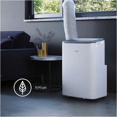 AEG Chillflex Pro AXP26U338CW mobile Klimaanlage / LED Display / Touch-Buttons / Fernbedienung / 30-40 m² / Kühlfunktion / Ventilator / Entfeuchtungsfunktion / Automatik / weiß/silber/schwarz