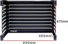 Qventi Abdeckung für Klimaanlage - Anthrazit/Grau - Aluminium - Schutzgitter - Verkleidung - Einfache Montage - Größe S - Außenmaße (LxBxH): 100 x 50 x 75 cm