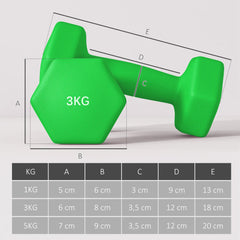 SPORTNOW Hantelset 6-teilig mit Hantelständer – 1 kg bis 5 kg