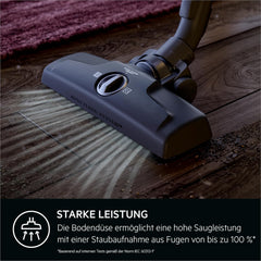 AEG CLEAN 6000 AB61C2DB Staubsauger mit Beutel / hohe Saugleistung / inkl. Polsterdüse / 50 % Recyclingkunststoff / ideal für Haustierbesitzer / Reinigen von Polstern / 12 m Kabel / 750 W / Blau