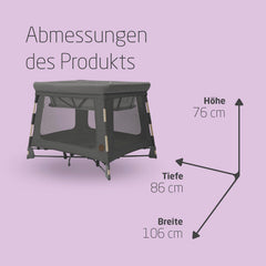 Maxi-Cosi Swift 3-in-1 Reisebett Baby, Babywiege, 0–3,5 Jahre, bis zu 15 kg, Reisebett höhenverstellbar, 2-in-1-Matratze, ultraleicht, in 1 Sekunde klappbar, Reisetasche, Eco Care, Beyond Grey