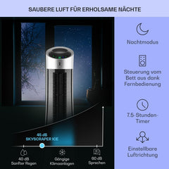 Klarstein 4-in-1: Smart Luftkühler, Ventilator, Luftbefeuchter & Ionisation I 6 L Wassertank, Oszillation, 30 W, 210 m³/h, Timer I Klimagerät ohne Abluftschlauch, Mobiles Klimagerät, Schwarz-Rosegold