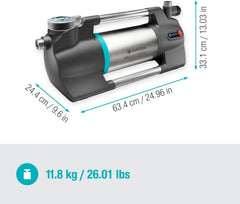 Gardena Gartenpumpe 6500 SilentComfort: Extra leise Bewässerungspumpe via App steuerbar, Fördermenge 6500 l/h, Trockenlaufsicherung, rostfreier Edelstahl, stromsparend und wasserfest (9059-20)