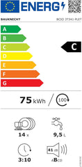 Bauknecht BCIO 3T341 PLET Vollintegrierbarer Geschirrspüler 60 cm /Edelstahl/14 Maßgedecke/10 Standardprogramme und 1 Sensorprogramm/PowerClean/ActiveDry/Besteckschublade/Vollwasserschutz
