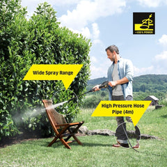 Krcher Hochdruckreiniger K Mini, leicht und kompakt, Druck: max. 110 bar, Durchfluss: 360 l/h, Flche: 20 m/h, Gewicht: 3,93 kg, Hochdruckpistole, Dreckfrser, Strahlrohr, Wasserfilter,Schwarz, Gelb