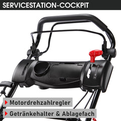 BRAST Benzin Rasenmäher mit Antrieb | 5,2kW(7PS) | Elektrostart | 48cm Schnittbreite | viele Modelle | TÜV | 4 Takt OHV Motor | 30-80mm Schnitthöhe | 60L Fangkorb | Stahlgehäuse | 19224 ESTART Speed