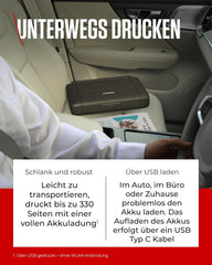 Canon PIXMA TR150 mobiler Drucker mit Akku (WLAN, Cloud, AirPrint, 4.800 DPI x 1.200 DPI, Highspeed USB Typ C, OLED-Display, Tintenstrahldrucker), schwarz