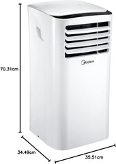 Midea Mobiles Klimagerät MPD-12CRN7, 12000 BTU 3,5kW, Kühlen&Ventilieren&Entfeuchten, Raumgröße bis 117m³(43㎡), Mobile Klimaanlage mit Abluftschlauch