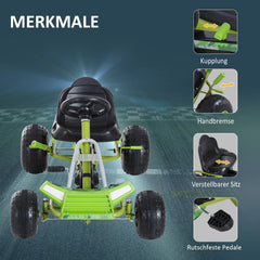 HOMCOM Kinder Go Kart Tretauto Offroad-Design verstellbarer Sitz