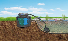 Pontec 50238 MultiClear Set 5000 - Komplettset aus Filterpumpe und Durchlauffilter , Durchlauffilterset, Mehrkammerfilter, Gartenteichfilter