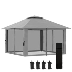 Outsunny Faltpavillon höhenverstellbar UV50+ mit Rollen