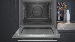 Siemens EQ211KAAB Einbau-Herd-Set iQ300, Integrierbare Herd-Kochfeld-Kombination 60 cm breit, Schnellaufheizung, granit Glanz Emaille, 3D Heißluft, Bräterzone, Schwarz