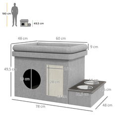 Edelstahl Futternapf Set 2 Näpfe Grau 78x48x49,5 cm