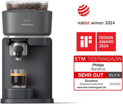 Philips Baristina Espressomaschine - Real Espresso- made simple. Kompakte Kaffeemaschine- Naturweiß mit weißem Siebträger- 16-bar-Pumpendruck- automatisches Mahlwerk- Cafe Crema (BAR300/00)