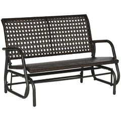 Outsunny Polyrattan Schaukelbank 2-Sitzer Braun