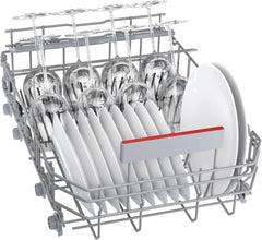 Bosch SPV2IKX10E Serie 2 Smarter Geschirrspüler vollintegriert, 45 cm breit, Besteckkorb, Extra Trocknen auf Knopfdruck, InfoLight roter Lichtpunkt am Boden, AquaStop Schutz gegen Wasserschäden, Weiß