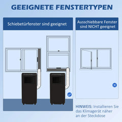 HOMCOM mobile Klimaanlage 3in1 9000BTU Timer Fernbedienung