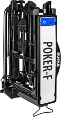 EUFAB 12010LAS Fahrradträger POKER-F, E-Bike geeignet, komplett vormontiert, Diebstahlschutz, für 2 Fahrräder, für Anhängerkupplung, Schwarz, 142 x 70 x 58 cm