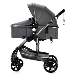 3 in 1 Kombikinderwagen 3 in 1 Reisesysteme Kinderwagen Infant Hochlandschaft Liegender Buggy Kinderwagen Neugeborenen Kinderwagen Faltbarer Standardkinderwagen (906 White)