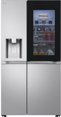 LG GSGV81PYLL Side by Side Kühlschrank, Klasse E, 635 L, Instaview, Kühlschrank mit Gefrierfach, Eis-, Crushed Ice- Wasserspender, Total NoFrost, Smart Inverter Kompressor, Wi-Fi