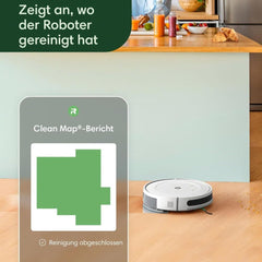 iRobot Roomba Combo Essential Saug- und Wischroboter (Y0112), leistungsstarkes Saugen und Wischen, 4-Stufen-Reinigungssystem, 3 Saugstufen, Spot-Cleaning, steuerbar über App, Tasten oder Sprache, Wei