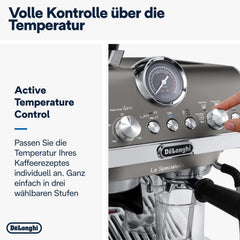 De'Longhi La Specialista Arte EC9155.MB Siebtrgermaschine, Espressomaschine mit Mahlwerk, 8 Mahlgrade, 15 Bar, 3 Temperaturen, Milchschaumdüse, 1300 W, 1,5 l Tank, Edelstahl/Schwarz inkl. Barista-Kit