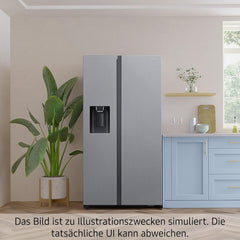 RS6GA8521B1/EG Side-by-Side Kühlschrank, 178 cm, 634 , 225 Gefriervolumen, Space Max Technologie, Premium Black Steel