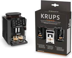 Krups Sensation Kaffeevollautomat, Milchschaumdüse, 5 Getränke, Filterkaffee-Funktion, 2-Tassen-Funktion, Kaffeemaschine, Schwarz, EA910810
