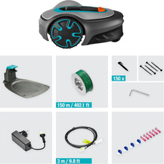 Gardena Mähroboter SILENO minimo 250 m²: intelligenter Rasenmäher mit optimaler Konnektivität, mit Gardena Bluetooth App programmierbar, DE-Version (15201-20)