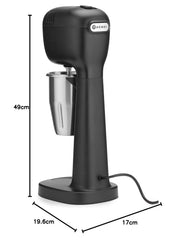 HENDI Milchshake Maker, Inkl. 2 Mixbechers (Edelstahl und Polykarbonat) und 4 austauschbaren Rührwerken, Drink mixer, Frappés, Getränkemixer, 230V/400W, 170x196x(H)490mm, Karamell