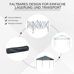 Outsunny Pavillon 3x3 m wasserdicht & faltbar