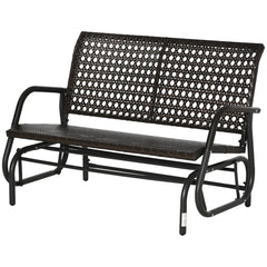Outsunny Polyrattan Schaukelbank 2-Sitzer Braun