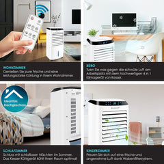 KESSER 4in1 Mobile Klimaanlage | Fernbedienung | Klimagert | Ventilator Klimaanlage | Timer | 3 Stufen | Ionisator Luftbefeuchter | Luftkühler |