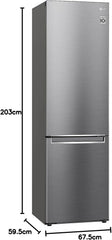 LG GBV22NCCEP Kühl-/Gefrierkombination – Smart Inverter Compressor, Total No Frost, Modern Flat Door Design, Matt Schwarz Metallic, Energieeffizienz A