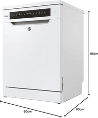 Hoover HF 4C6F0PW Geschirrspüler; 14 Maßgedecke; Freistehend, 60 cm breit; Energieeffizienzklasse C; Smarte Bedienung mit WiFi + Bluetooth-Technologie
