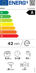 Midea Toplader Waschmaschine MF10ET70B / 7KG / A / 1200 U/min/BLDC Inverter Mortor/Dampffunktion/SoftOpener/XL Türöffnung/Kurz 15'&45' / Mehrere Temperaturoptionen/AquaStop, Weiß